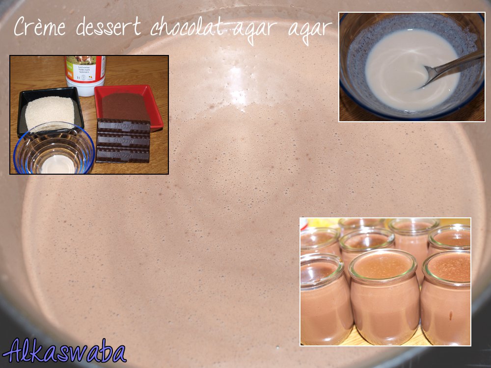 Crème dessert chocolat agar agar Blog d'Alkaswaba